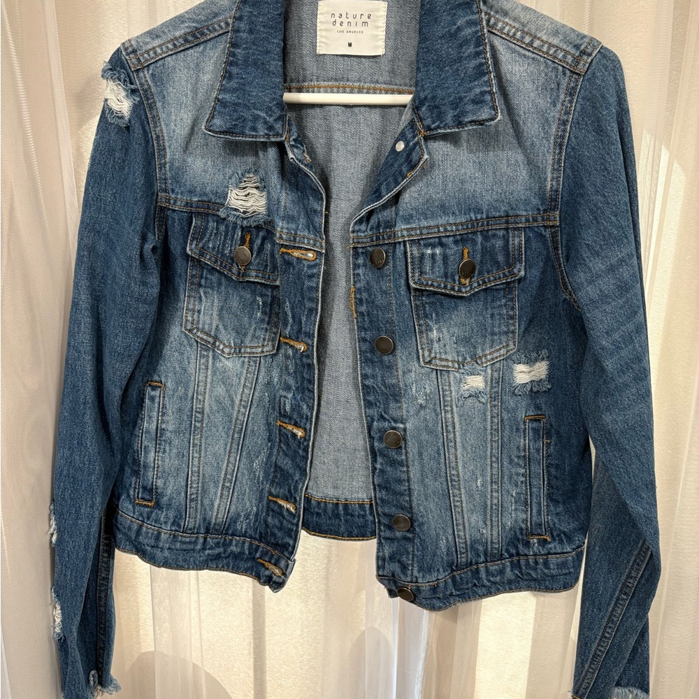 Women's Blue Distressed Jacket